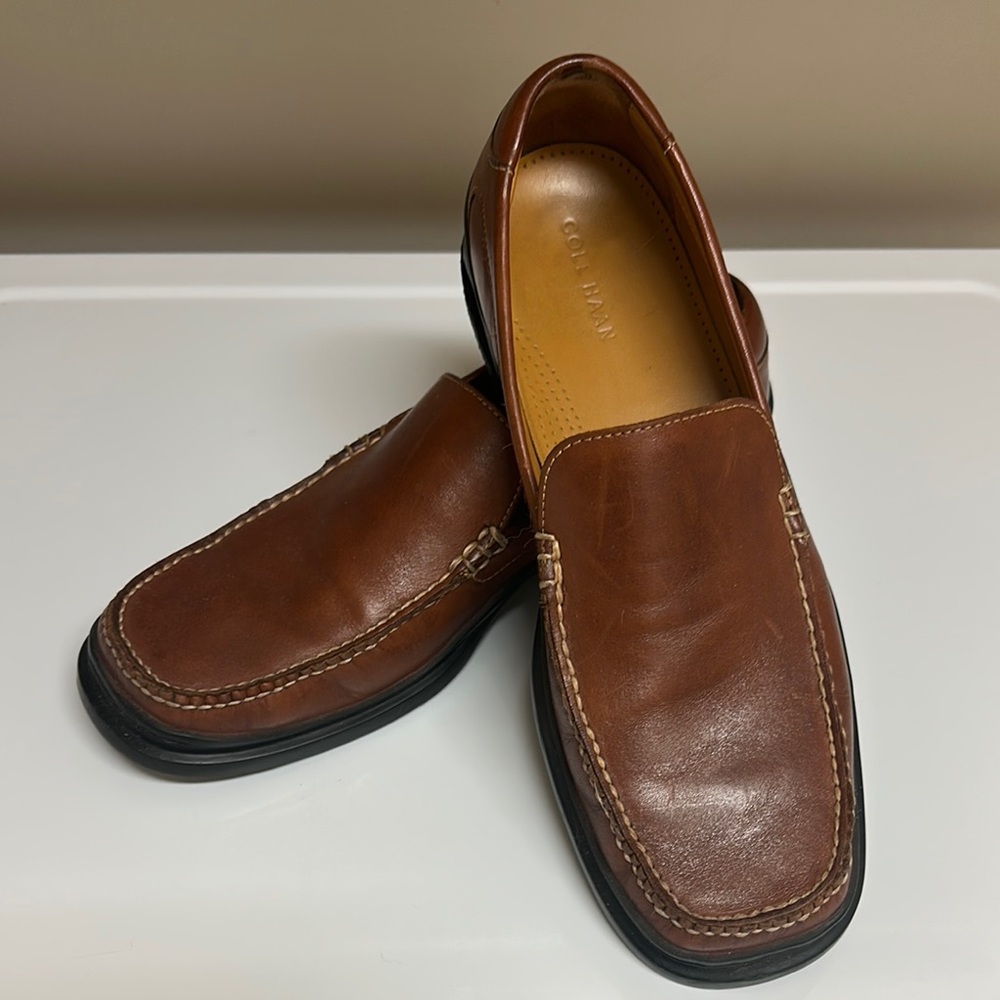 Cole Haan Brown Leather Slip-On Loafers